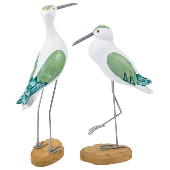 Homoyoyo 2Pcs Seagull Bird Sculpture Synthetic Material Coastal Bird Figurines for TV Cabinet 14X8.3X3.1in