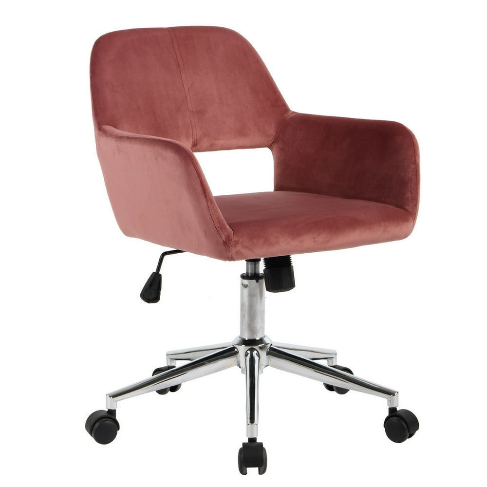 FurnitureR MultiColors Velvet Fit up Office Chair, Ross Red Walmart