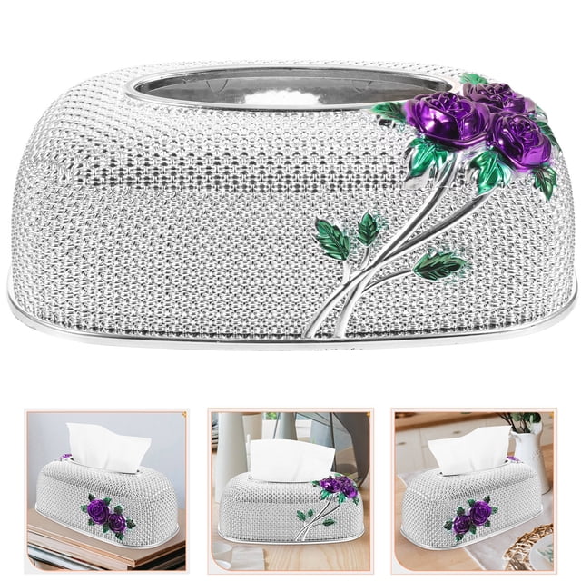 UPGRATOR Pañuelos De Plástico Plata Resistente Con Patrón De Rosas Para Hogar Y Escritorio