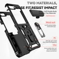 thumbnail image 4 of Compatible for Samsung Galaxy Z Flip5 Heavy Duty Case, Rugged PC Soft TPU Military Grade Shockproof Metal Magnetic Car Mount Cover with Ring Holder Bracket Hinge Protection Case, Black, 4 of 10