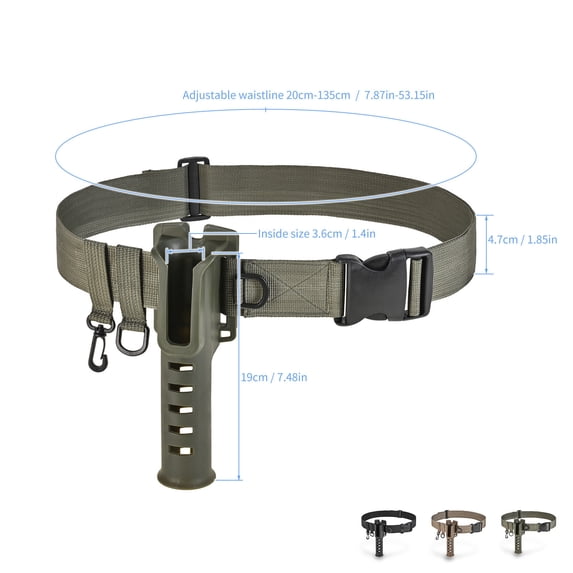 Fishing Belt with Secure Pole Holder and Tackle Organizer for Surf Casting and Outdoor Angling Gear