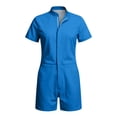 thumbnail image 4 of XIAOCHA Stand Collar Romper for Women Hidden Zipper Front Short Sleeve Casual Short Jumpsuit, 4 of 4
