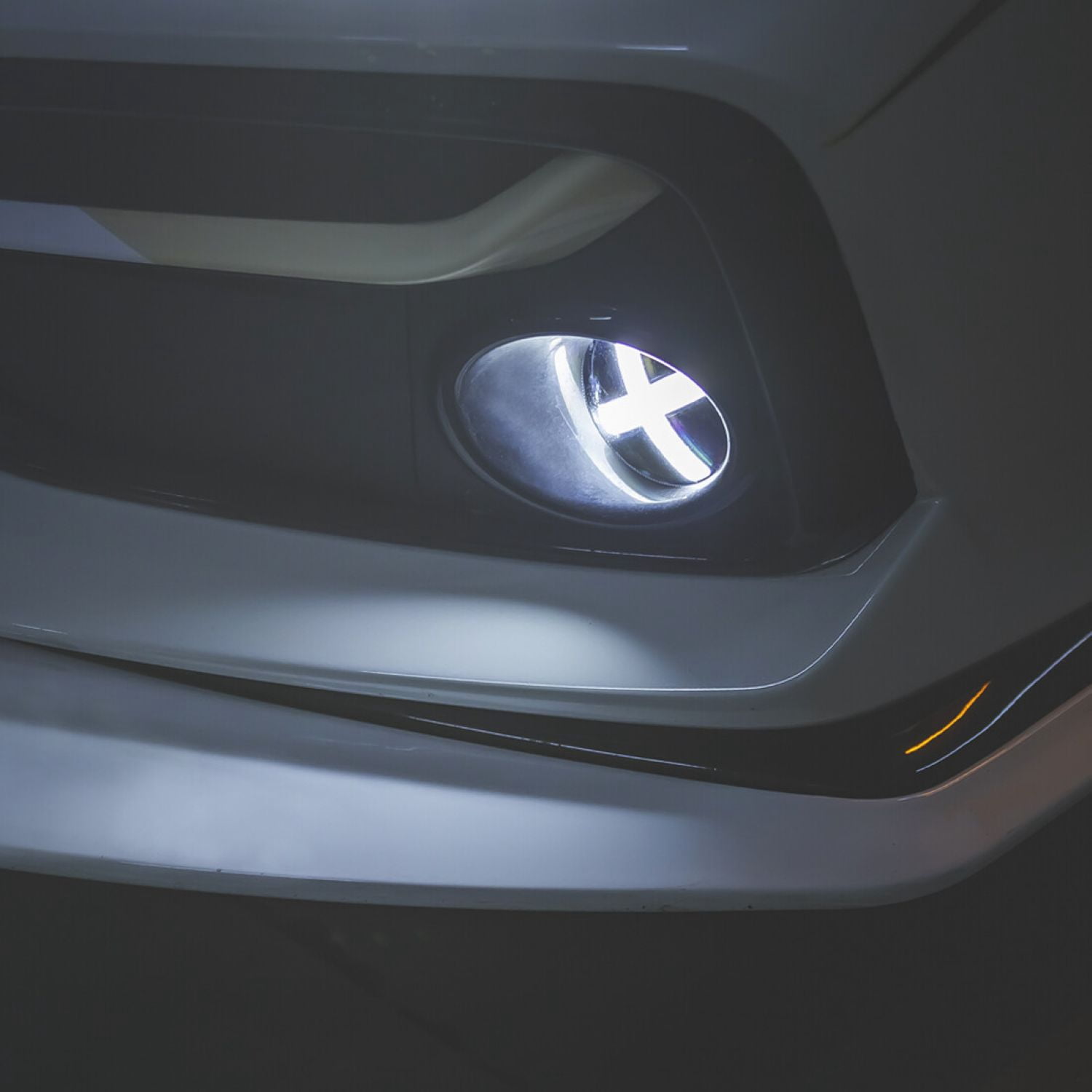 AMERICAN MODIFIED X Style LED Front Bumper Fog Lights For 2016-2020 Honda Civic Hatchback