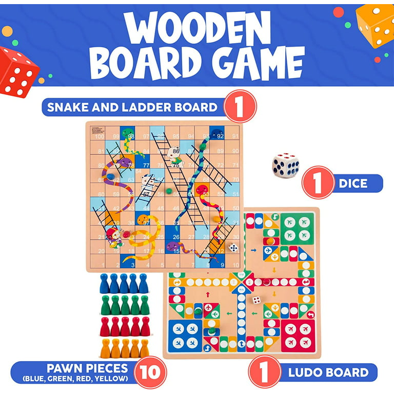 RPS PREMIUM QUALITY Wood / Plastic Kids Board Games- LUDO GOTI SET