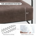 thumbnail image 3 of Mcombo Modern Accent Chairs, Armchair with Steel Legs, Leathaire Lounge Chairs for Living Room Office HQ102(Brown), 3 of 8
