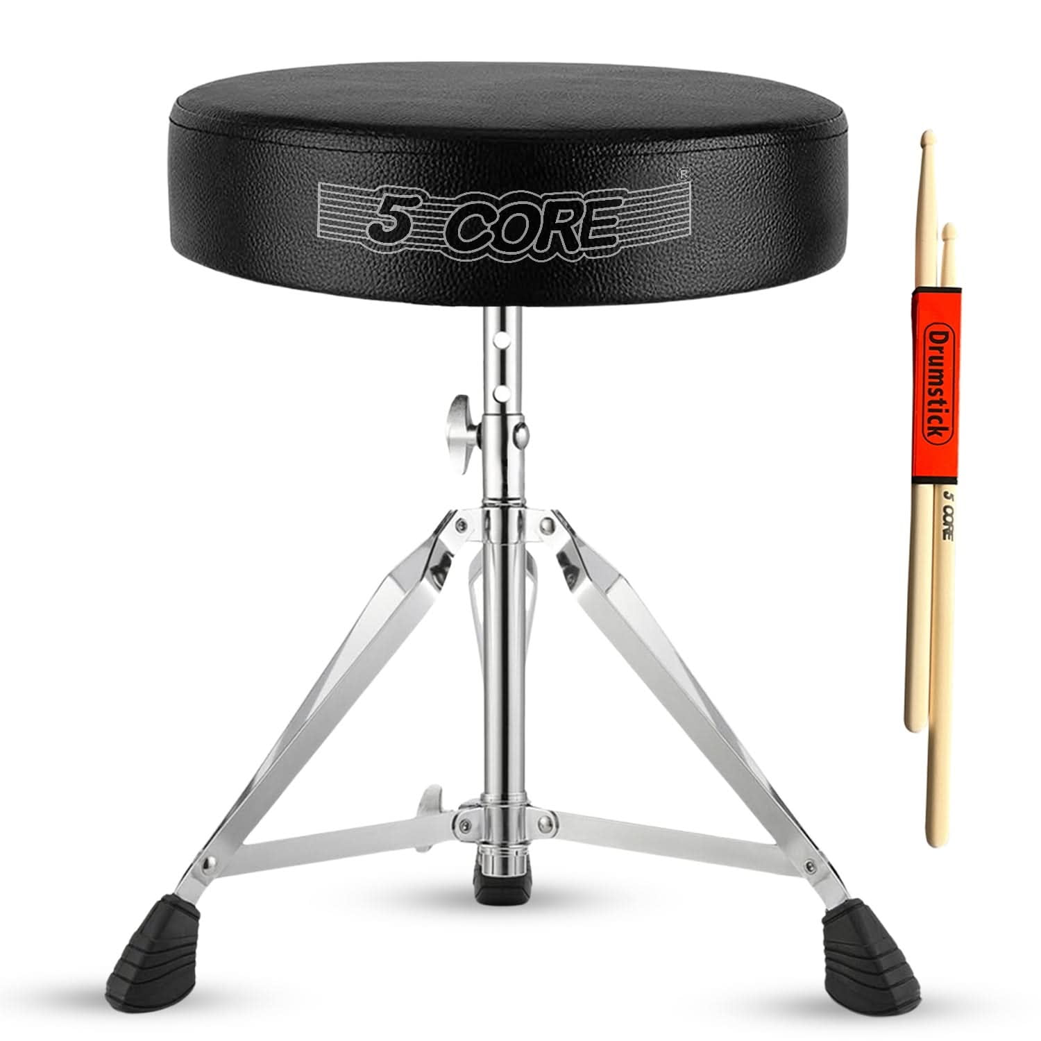 5 Core Drum Throne 3 Inch Thick Padded Comfortable Guitar Stool Double Braced Drummer Chair Height Adjustable Musician Seat For Adults And Kids Blue - DS CH BLU