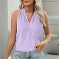 thumbnail image 6 of Ktyne Tank Top Blouses for Women Professional Sleeveless Blouse To Wear Under Blazers Vneck Vest Top Summer Trendy Work Tops Light Purple M, 6 of 7