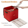 thumbnail image 4 of PENGXAING [] Christmas Ornament Storage Container with Dual Zipper Closure - Box Contributes Slots for 64 Holiday Ornaments 3-Inch  Decorations Accessories Red, 4 of 6