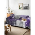 thumbnail image 3 of Purple Grey Couch Cover for 2 Cushion Sofa, Modern Oil Painted Abstract Art Aesthetics Washable Loveseat Sofa Covers Slipcover for Sectional Sofas L-Shaped, Couch Throw Cover 71"x118", 3 of 9
