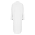 thumbnail image 5 of BUWTTER Sundresses for Women Casual Summer Linen Shirt Long Sleeve Open Front Tunic Cover Up Loose Fit Maxi with Pockets White Dress XXXXL, 5 of 5