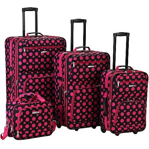 Rockland Luggage Fashion Collection 4 Piece Softside Expandable Luggage ...
