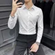thumbnail image 3 of Camisas y blusas para hombre Tops formales para hombre Ropa sencilla Rojo Manga larga Negocios Músculo Estética Slim Fit Estilo coreano Cool S, 3 of 5