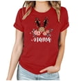 thumbnail image 3 of VBTAPA Women Happy Easter T Shirt Bunny Eggs Graphic T-Shirt Funny Letter Printed Tee Shirts Loose Fit Crewneck Short Sleeve Tops Red XXL, 3 of 6
