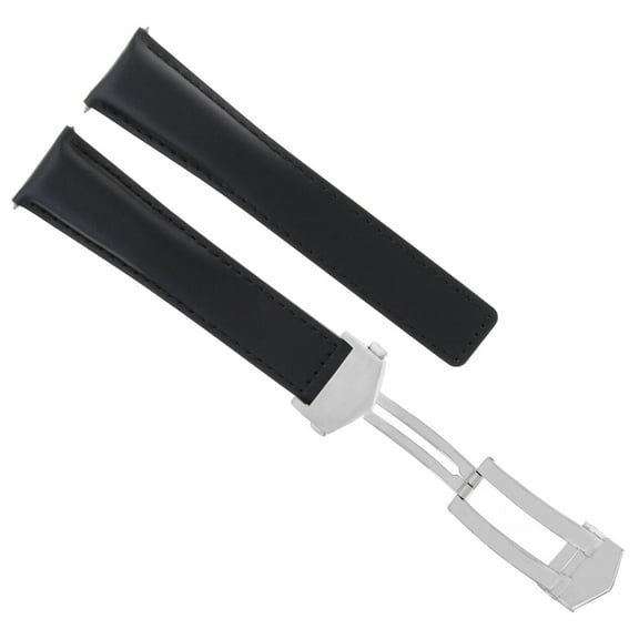 20MM LEATHER WATCH BAND STRAP FOR TAG HEUER CARRERA CV2013 F1 WITH CLASP BLACK