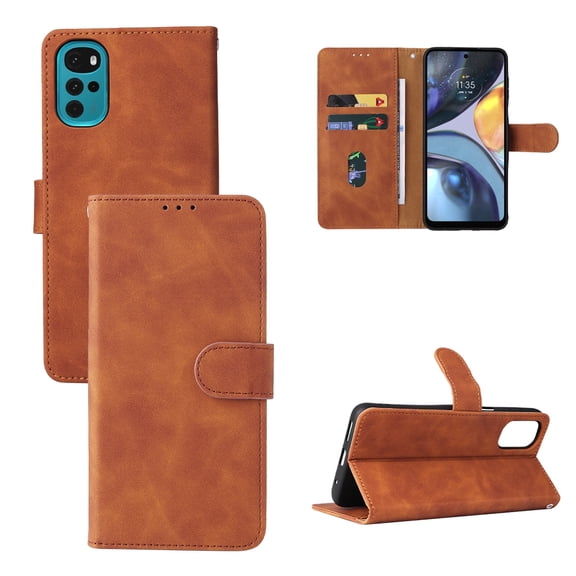 For Motorola Moto G22 Skin Feel Magnetic Buckle Calf Texture PU Phone Case
