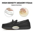 thumbnail image 2 of Mishansha Women Men Memory Foam Moccasin Slippers Black, 2 of 7