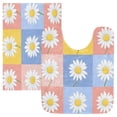 thumbnail image 7 of Yayeee Bath Rugs for Bathroom Floor Set of 2 Non Slip Fluffy Soft Absorbent Mat, Light Blue Daisy, 7 of 7