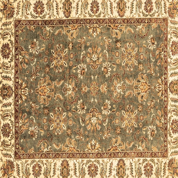 Ahgly Company Indoor Square Abstract Brown Modern Area Rugs, 6' Square