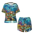 thumbnail image 4 of Naloa Sea World Women's Short-Sleeved Pajama Set, Loungewear, Summer pajamas, Breathable Cozy - XX-Large, 4 of 9