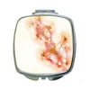 Butterfly Dust - Jeweled Butterflies Print Design - Square Shaped Compact Travel Pocket Size Beauty Mirror