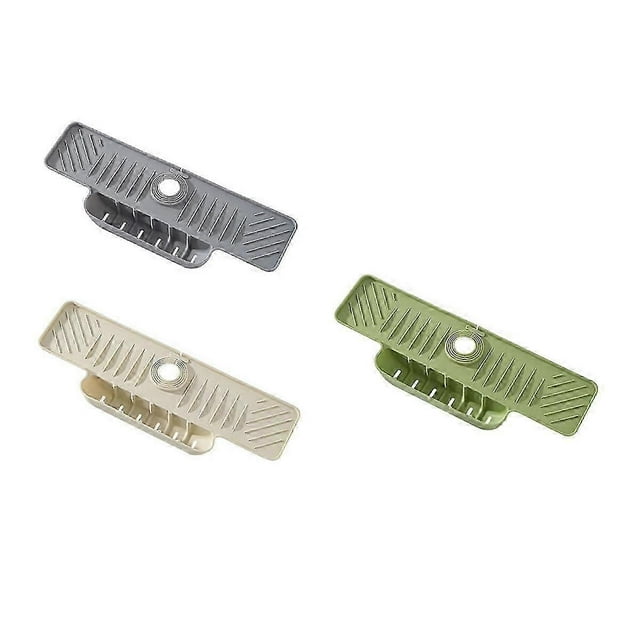 3PCS Kitchen Sink Splatter Guard Silicone Draining Mat Fast Drying Stone Sink Tray Sink Faucet Mat