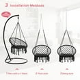 thumbnail image 3 of Hammock Swing Chair, Hammock Chair Macrame Swing with Suspension Kit, Hanging Chair 330 Lbs Capacity for Patio, Bedroom & Balcony, 3 of 8