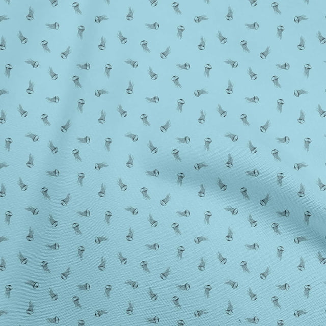 oneOone Viscose Chiffon Light Blue Fabric Ocean Sea Plants Craft Projects Decor Fabric Printed By The Yard 42 Inch Wide