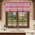 thumbnail image 6 of Christmas Red Curtain Valances for Windows, Kitchen Valance Window Treatments Panel 2 Pack, Xmas Reindeer Poinsettia Flowers Winter Rod Pocket Short Curtains for Bathroom Bedroom 54 x 18 Inch, 6 of 8