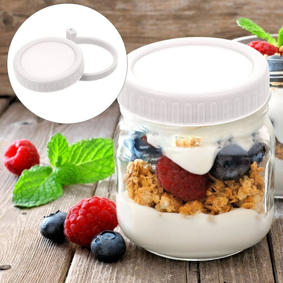 Raindrops 1 Set Wide Mouth Canning Rings White Silicone Plastic for Canning Jars and Jars