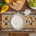 thumbnail image 4 of Brown Southwest Placemats Set of 6, Boho Aztec Ethnic Abstract Geometric Placemats for Dining Table, Place Mats for Kitchen Tabletop, Waterproof Wipeable Dining Table Mats Set, 4 of 9