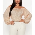 thumbnail image 5 of Womens Tops Long Sleeve Sequin Tops for Women Off The Shoulder Glitter Sparkly Dressy Party Shirts Holiday Evening T Shirts for Women, 5 of 5