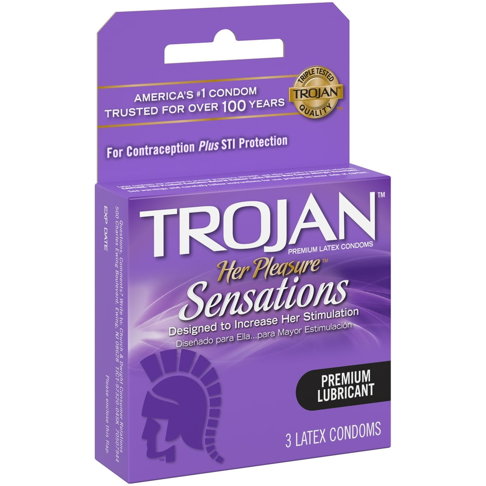 (12 Pack) Trojan Her Pleasure Sensations Lubricated Latex.