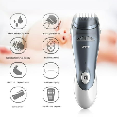 Kids Trimmer - Waterproof Silent Baby Kids Hair Clipper Set Ceramic Blade Trimmer Kit Automatic Suction Hair