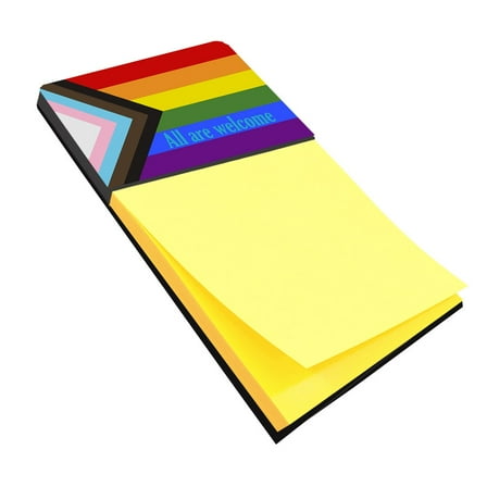 Gay Progress Pride All are Welcome Sticky Note Holder