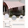 thumbnail image 4 of Red Striped Sun Shade Sail 12'x16' Rectangle Outdoor Shade Canopy, Red White Stripes Farmhouse Porch Shades Outdoor Sun Blocking Screen, Sunshade Cloth Covers for Patio/Deck/Garden, 4 of 5