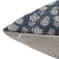 thumbnail image 3 of Fabdivine Block Print Throw Pillow Cover, 20x20 Inch Duck Canvas Outdoor Cushion Cover, Floral Print Boho Design Gray Pillow Cover for Sofa and Couch, 3 of 5