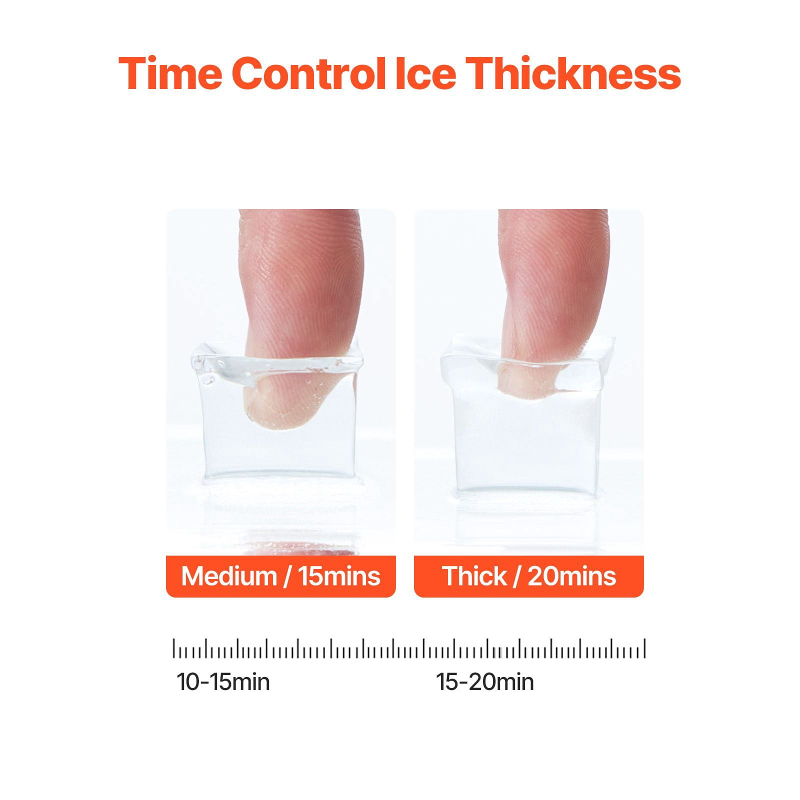 Compact Ice Maker Machine,46lbs Daily Output with 3 Cube Sizes,Fast 15-Min Ice for Kitchen,Office,Party,Portable Self-Cleaning Countertop Ice Maker