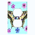 thumbnail image 2 of Metal Light Switch Plate Cover Unique Pink Purple Floral Butterfly Teal BUT005, 2 of 13