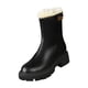 thumbnail image 5 of Botas de cuero de invierno para mujer a la moda, botines antideslizantes, cómodos zapatos informales con forro cálido, botas de nieve para clima frío , negro, 38, 5 of 8