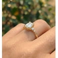 thumbnail image 2 of vylahjewellery Double Prongs Emerald Diamond Engagement Ring with Moissanite Side Stone Wedding Ring 14K Vermeil Yellow Gold Women Luxury Anniversary Rings for Women, 2 of 9