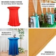 Efavormart Navy Blue Round Spandex Cocktail Table Cover With Natural ...
