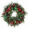 thumbnail image 3 of [30 Inch Artificial Christmas Wreath] - Christmas Cheer Collection - Red and Green Decoration - Pre Lit with 50 Warm Clear Colored LED Mini Lights - includes Remote Controlled Battery Powered Timer, 3 of 4