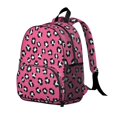 thumbnail image 2 of Black and Pink Leopard Print Backpack for School, Cute School Bag with Adjustable Shoulder Straps and Padded Back, 13.8"x11.4"x6", 2 of 5