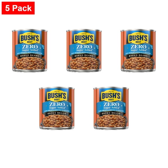 Bushs Zero Sugar Added Baked Beans 15.8 oz - 5 Pack