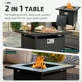 thumbnail image 3 of Walsunny 30" Propane Gas Fire Pit Table 50,000 BTU Square Outdoor Wicker Light Grey, 3 of 9