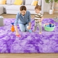 thumbnail image 7 of TWINNIS Abstract Shag Area Rug for Bedroom Living Room,Dyeing Fluffy Soft Carpets for Kids Room,5'x8',Purple, 7 of 7