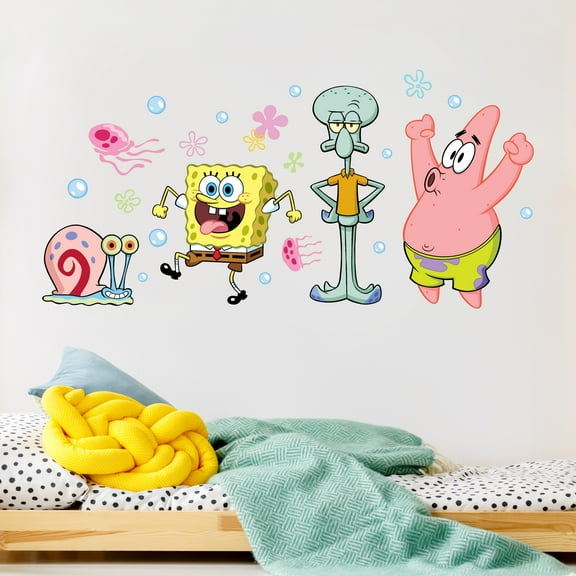 Spongebob Squarepants Wall Decals - Patrick Star, Squidward, Gary Vinyl Wall Sticker Bedroom Decorations Peel and Stick Room Decor