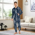 thumbnail image 5 of IAUYY Unisex Adult Onesie Pajamas Ultra-Soft Crystal-Soft Fabric, Halloween Adult Onesie Pajamas Adults,With a Zipper Plus Size Onesie Pajamas, Delicate White Snowflakes, 5 of 7