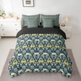 thumbnail image 2 of Homewish Chic Flowers 7-Piece Twin Bedding Sets For Kids Teens Adults,Floral Blossoms Leaves Bedding Comforter Set,Retro Vintage Breathable Sheet Sets,Ultra Soft Home Decor,Reversible, 2 of 8