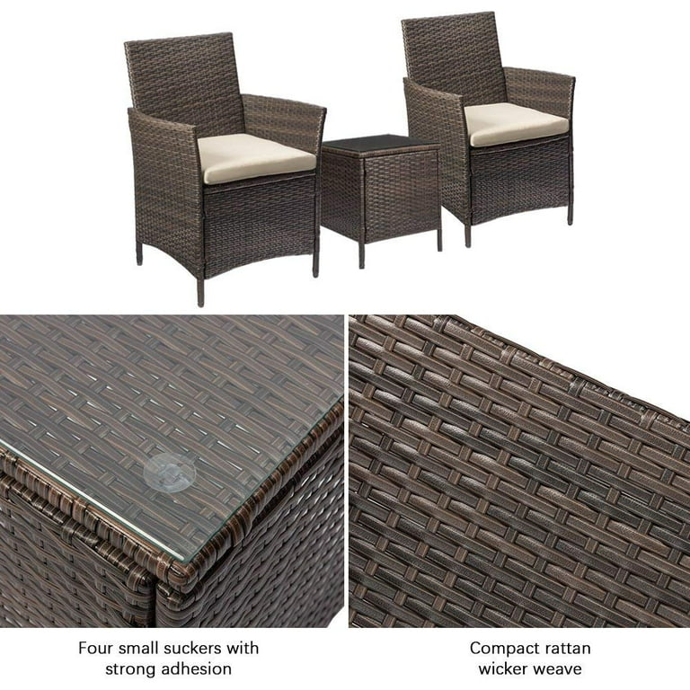 Compact rattan table and chairs sale